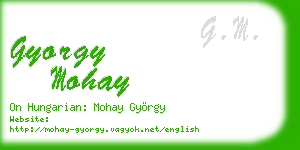 gyorgy mohay business card