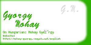 gyorgy mohay business card